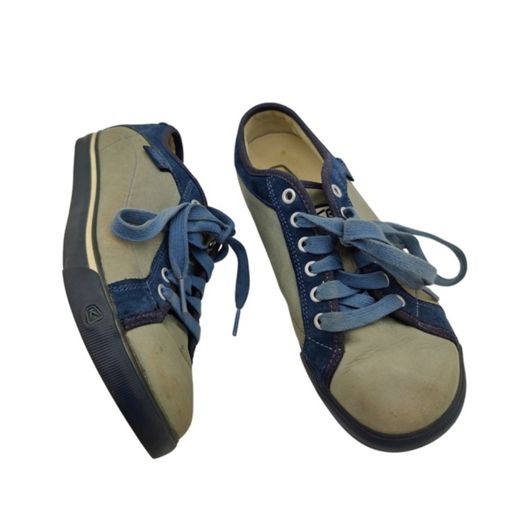 Keen Arcata Womens Coastal Boho Leather Low Top Sneakers 8 Blue Suede Lace Up